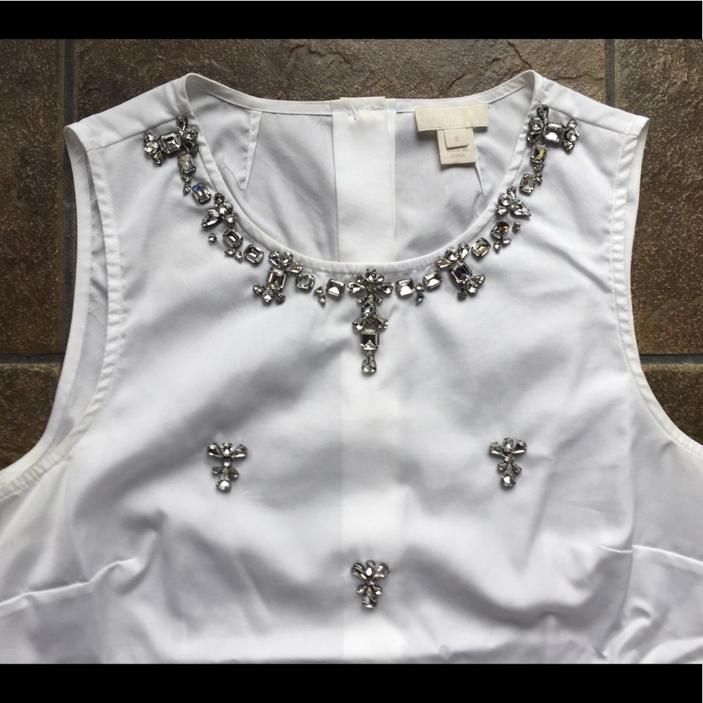 J. Crew Collection Jeweled Sleeveless Top